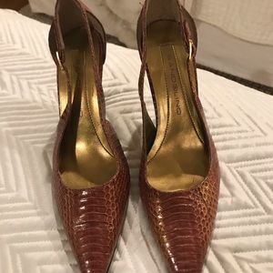 Woman’s Bandolino stilettos embossed snakeskin